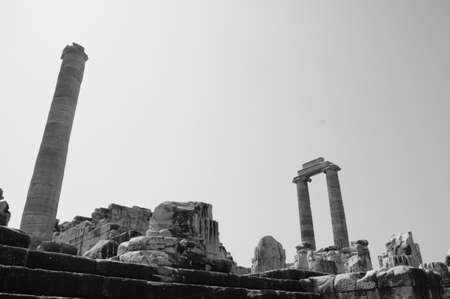 view of Temple of Apollo in antique city of Didyma, Turkeyの写真素材