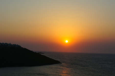 Sunset over Aegean Sea close to Bodrum, Turkeyの写真素材