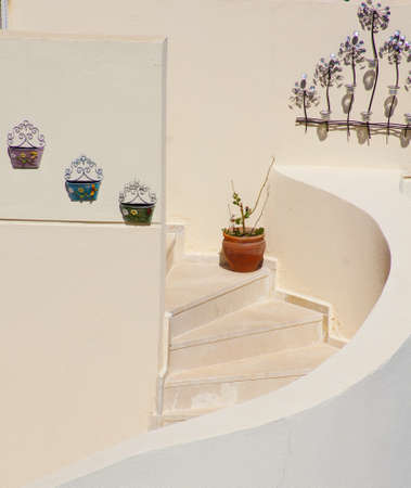 Traditional aegean architecture - outddor stairs, Bodrum, Turkeyの写真素材