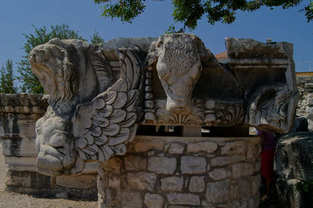 view of Temple of Apollo in antique city of Didyma, Turkeyの写真素材