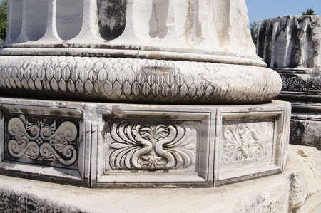 view of Temple of Apollo in antique city of Didyma, Turkeyの写真素材