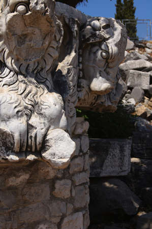 view of Temple of Apollo in antique city of Didyma, Turkeyの写真素材