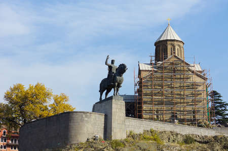 Metekhi cathedral in old Tbilisi, Georgiaのeditorial素材