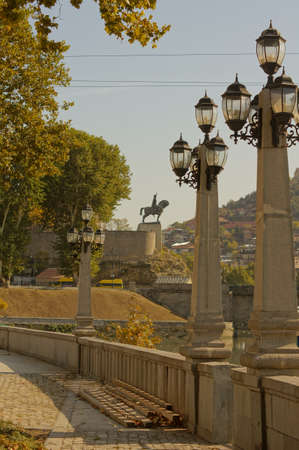 Old Tbilisi: riverside of Mtikvari riverのeditorial素材