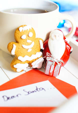 Christmas decoration: cookies and letter to Santa