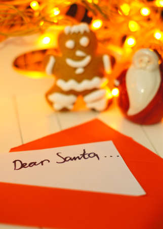 Christmas decoration: cookies and letter to Santa