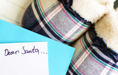 Letter to Santa with envelop and Christmas decoration