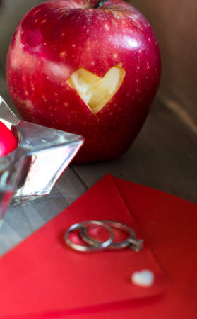 St. Valentine day - red envelope and heart