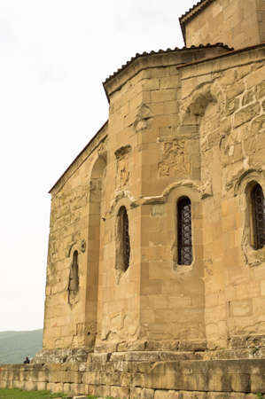 Exterior of ruins of Jvari, which is a Georgian Orthodox monastery of the 6th century near Mtskheta (World Heritage site) - the most famous symbol of georgiam christianityの写真素材
