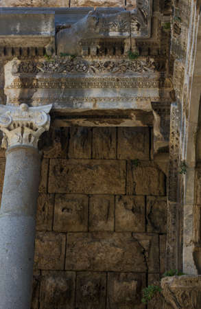 View of Hadrian's Gate in old city of Antalya Turkeyのeditorial素材
