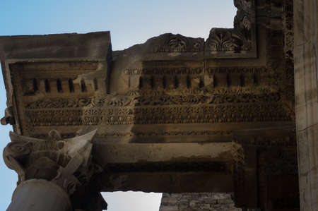 View of Hadrian's Gate in old city of Antalya Turkeyのeditorial素材