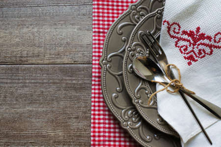 Table set for celebration St. Valentine's Dayの写真素材
