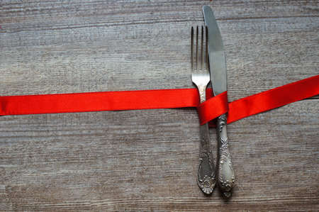 Table set for celebration St. Valentine's Dayの写真素材