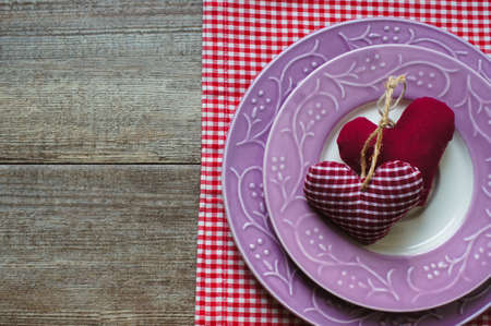 Table set for celebration St. Valentine's Dayの写真素材