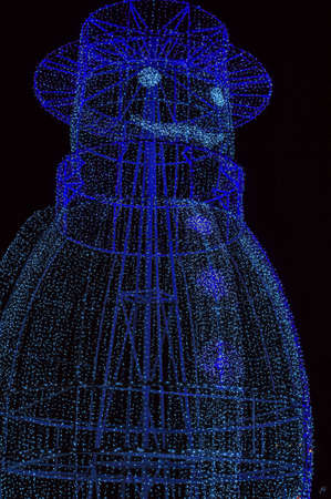 Tbilisi main street, Rustaveli avenue, night view, building of Parliament of Republic of Georgia during the Chistmas time with decorationsの写真素材