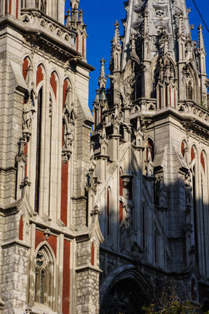 Detail of the catholic church of St. Nicholas in Kiev also known as organ hallの写真素材