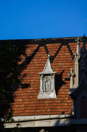 Detail of the catholic church of St. Nicholas in Kiev also known as organ hallの写真素材