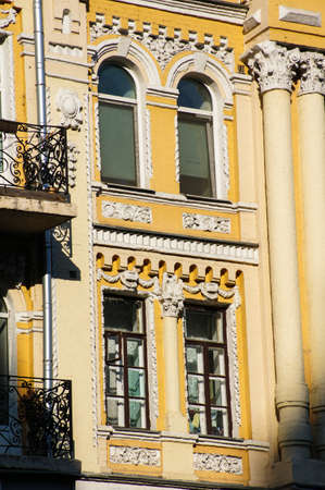 Architecture of the end of 19th century and beggining of 20th centure in art nouveau style in Kiev, Ukraineの写真素材