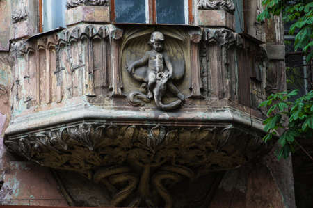 Architecture of the end of 19th century and beggining of 20th centure in art nouveau style in Kiev, Ukraineの写真素材
