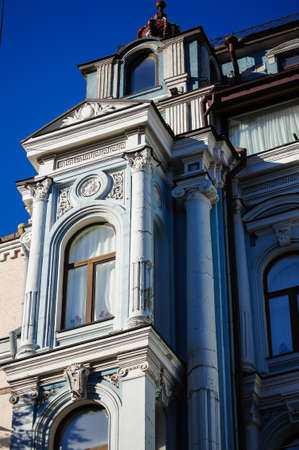 Architecture of the end of 19th century and beggining of 20th centure in art nouveau style in Kiev, Ukraineの写真素材