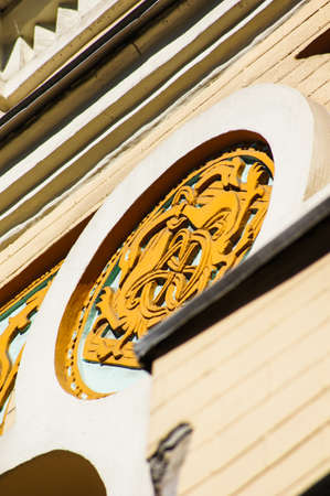 Architecture of the end of 19th century and beggining of 20th centure in art nouveau style in Kiev, Ukraineの写真素材