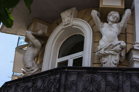 Architecture of the end of 19th century and beggining of 20th centure in art nouveau style in Kiev, Ukraineの写真素材