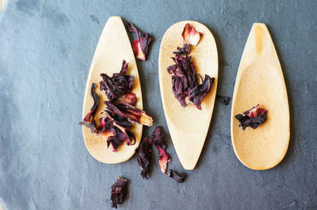 dry leaves of karkade tea, selected ocusの写真素材
