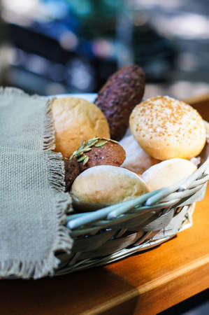 Assortment of freshly baked bread.Different types.の写真素材