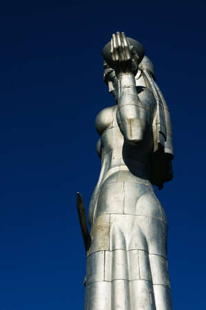 TBILISI, GEORGIA - JULY 19, 2014: Statue of Mother Georgia in Tbilisi, Georgia. The memorial is 20 meters high and watches over Georgia from a hill above Tbilisi.のeditorial素材
