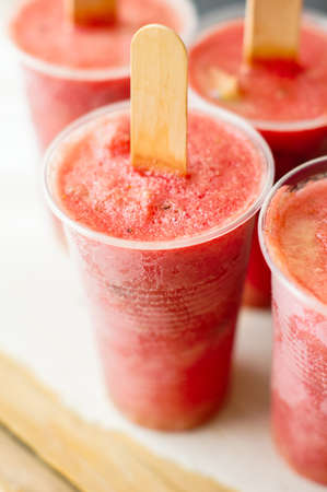 Homemade ice cream with watermelon and lime
