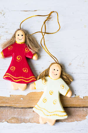 Christmas vintage decoration on the old rustic backgroundの写真素材