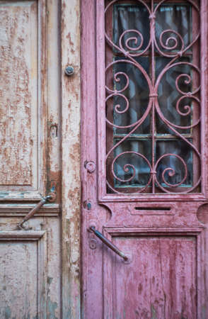 Old colored door in Tbilisi  downtown, Georgiaの写真素材