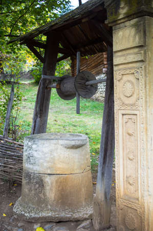 Old stone well in Open-air enthographical museum in the capital of Republic of Georgia - Tbilisiの写真素材
