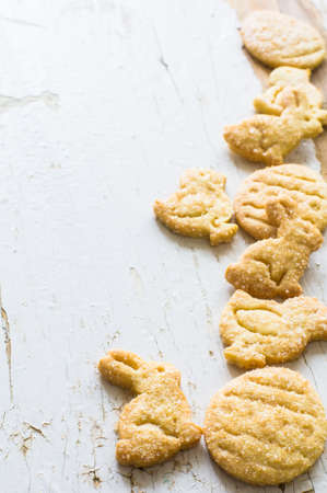 Rustic easter holiday concept with easter cookies
