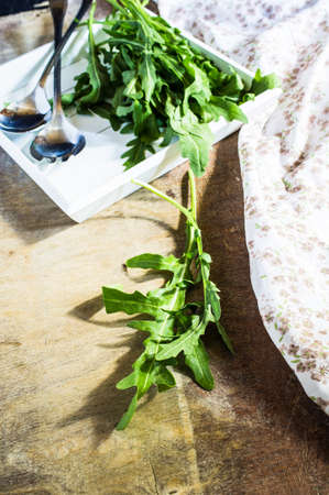Fresh organic ruccola herbの写真素材