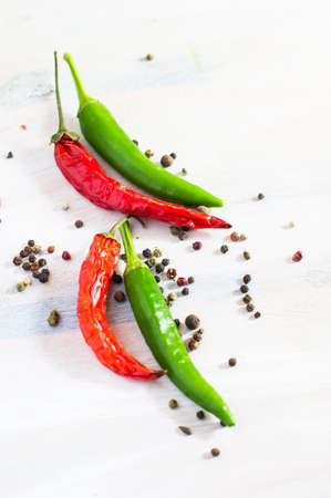 Cooking concept with fresh and organic vegetables like a chili peppers, parsley, garlic and pepper...