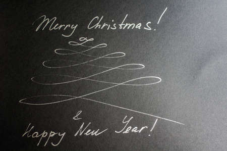 Abstract christmas tree on blackboard with chalkの写真素材