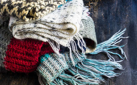 Scarf from wool manual are viscous background textureの写真素材