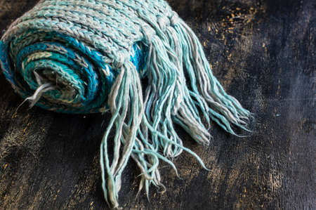 Scarf from wool manual are viscous background textureの写真素材
