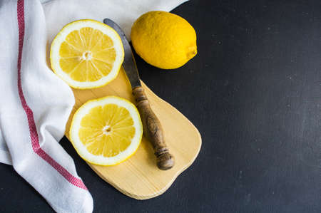 Organic vegetable ingredient for salad on rustic backgroundの写真素材