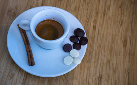 Coffee concept with chocolate and coffee beans