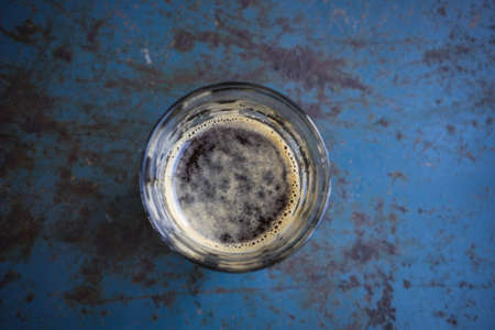 Cup of coffee on cafe table, selective focus