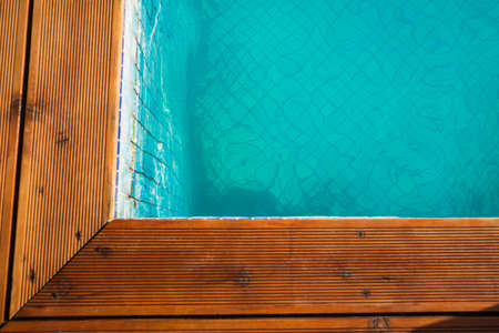 Blue swimming pool rippled water detail as a relax conceptの写真素材