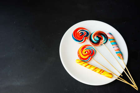 Christmas sweets on rustic background with copyspaceの写真素材