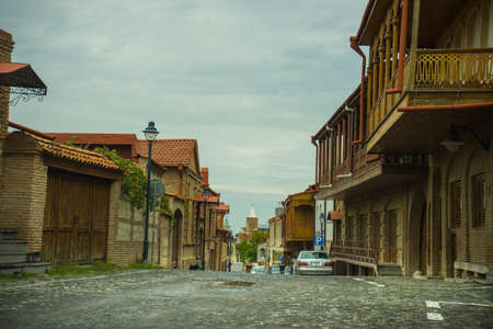 Autumnal view of the capital of wine region of Georgia - Kakhetiの写真素材