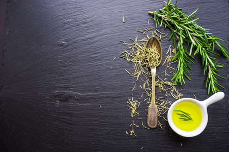 Rosemary spice and oilの写真素材