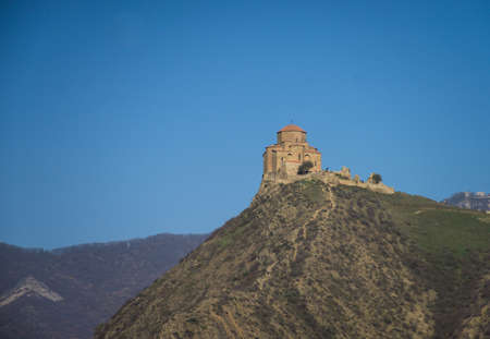 One of the most famous landmark of Georgia - Jvari monastery close to the capital city - Tbilisi,...