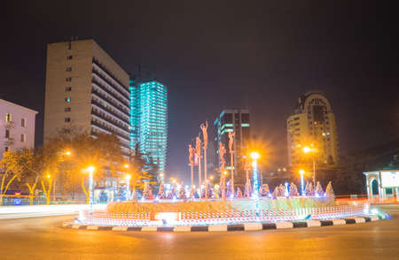 Georgia - Tbilisi. Christmas and New 2018 year  illumination on the Chavchavadze avenue in  Tbilisi's downtown, capita city of Republic of Georgia in Caucasus region. 30.12.1017のeditorial素材