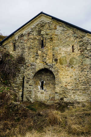 Ujarma castle ruins hidden in Caucasian mountain on the way from Kartli to Kakheti in Georgiaの写真素材