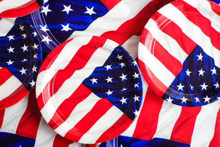 Table setting for 4th July celebration on USA Independence dayの写真素材